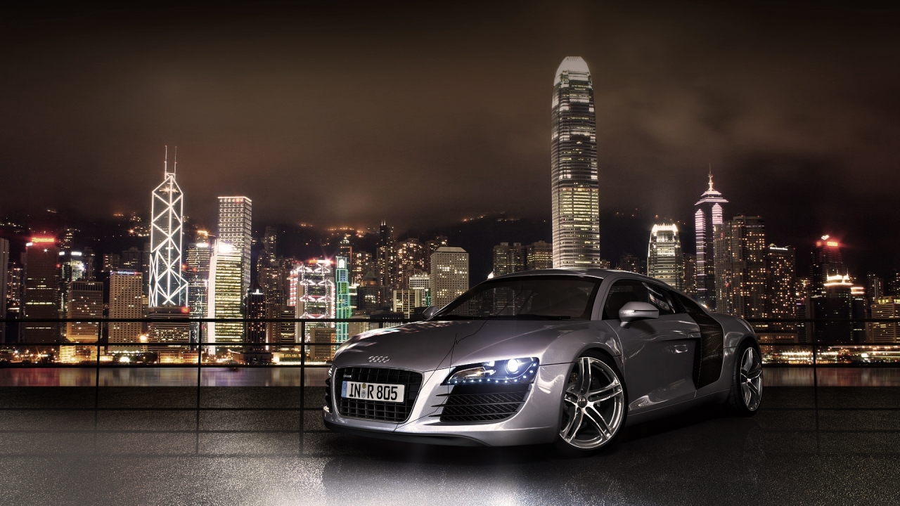 Grey Audi R8 for 1280 x 720 HDTV 720p resolution